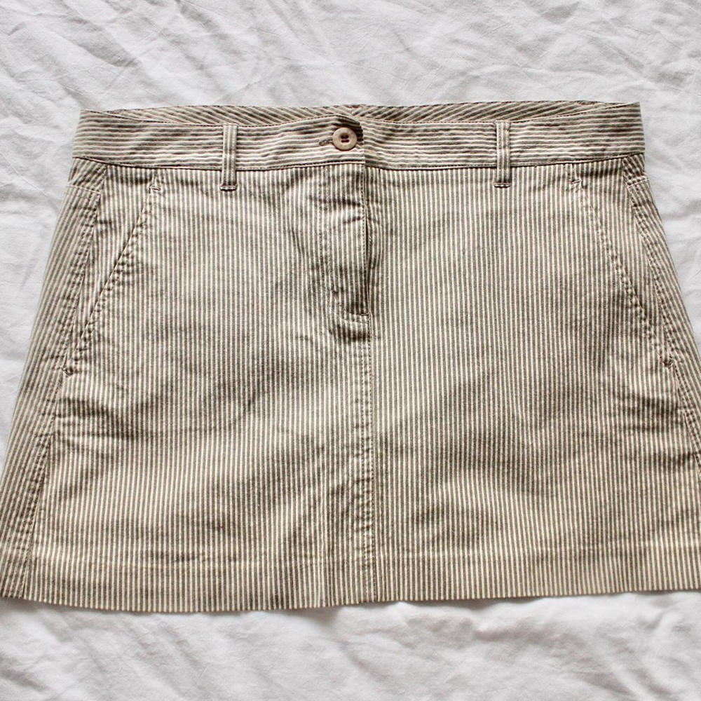 Theory A-line Muted Grey Pinstripe Mini Skirt
